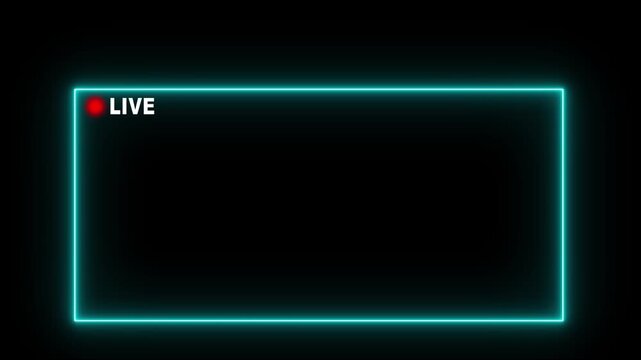 Live streaming sign icon animation. online camera recording overlay live animation4k video