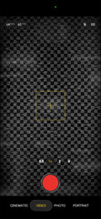 Naklejka premium Mobile phone camera rec overlay mockup with cctv noise vintage effect isolated. Recorder cam display. Video or photo recording screen. Viewfinder Layout template. Vector illustration
