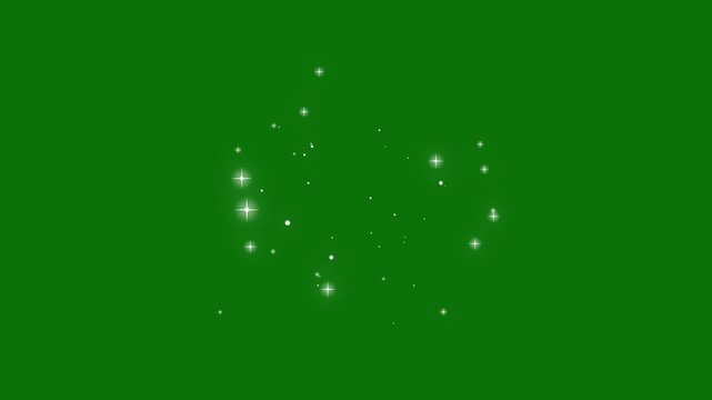 Particle magic tail sparkling glitter star dust, animated white sparkles overlay on green screen background, particles glitter magical shimmer stars,