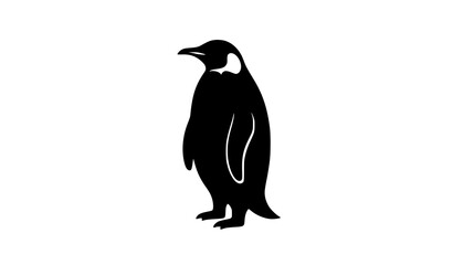 Elegant Standing Penguin Profile Silhouette Vector Isolated on White Background for Wildlife Logo Icon and Graphic Design © Md Humaun