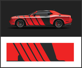 Fototapeta premium Dynamic Red and Black Car Wrap Design