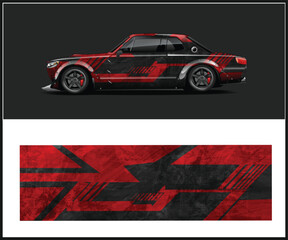 Fototapeta premium Dynamic Red and Black Car Wrap Design