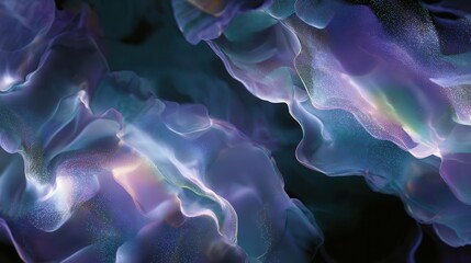 Obraz premium Abstract Fluid Forms with Iridescent Sparkle and Depth