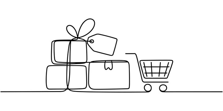 Product Bundle Discount Continuous One Line Drawing