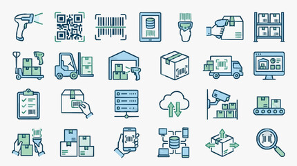 Warehouse and Logistics Management Icons Set © Sukses