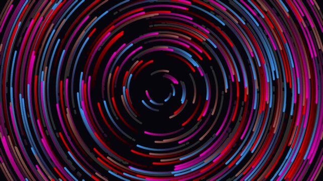 abstract concentric circles swirling pattern in red blue and purple vector art