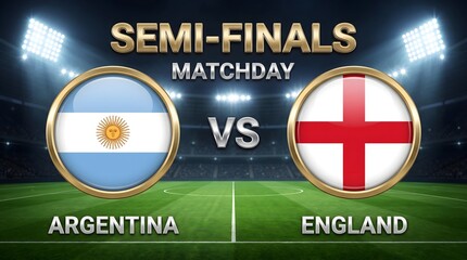 Obraz premium Argentina vs england football match semifinals graphic
