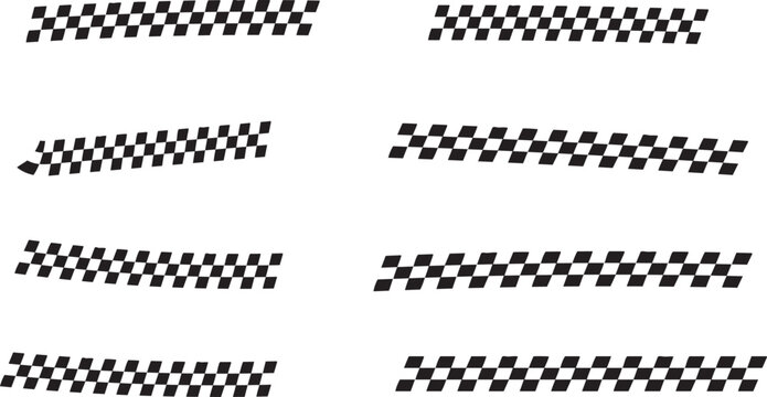Checkered race flag border, racing stripe, or finish line banner design elements.