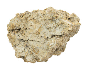 Fototapeta premium Natural dry clay lump with cracked texture isolated on transparent background 