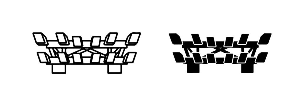 Stadium Seating Icons, Sports Arena Chairs, Grandstand Rows, Event Venue Seating Arrangements