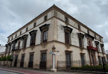 Fototapeta premium Palace of the Marquis of Montana, also known as Domecq Palace, a historic Baroque-style mansion in Jerez de la Frontera, Andalusia, Spain. 
