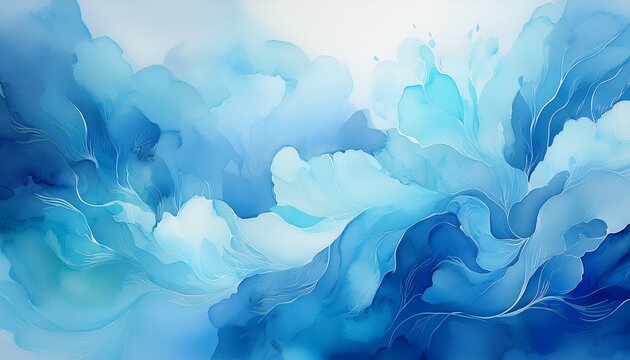 Textura Acuarela Suave En Tonos Azules