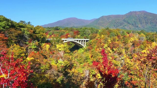 秋の鳴子峡【宮城県大崎市鳴子温泉】