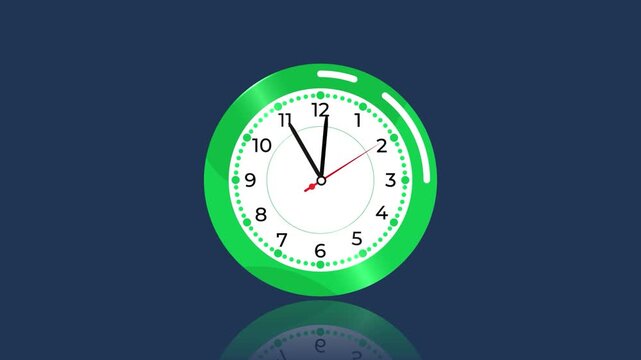 Animated Analog Clock Compilation with Different Colors and Backgrounds