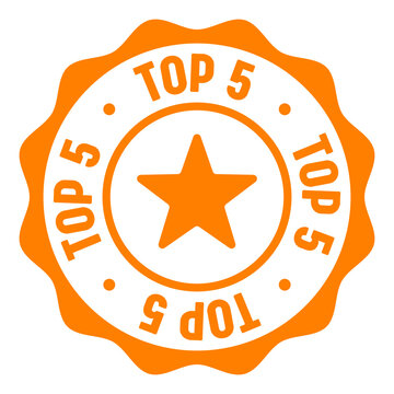 top 5 seal badge. top 5 label sticker. Vector sign