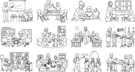 Obraz premium School Classroom Activity Icons Set