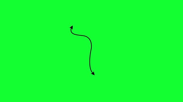 Both side Arrow path animation on green screen background. Perfect for path, route. 