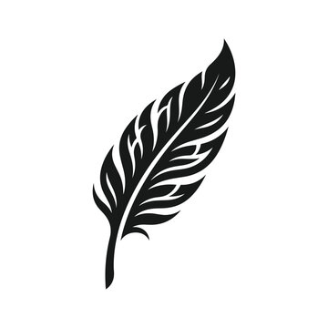 Elegant feather silhouette vector illustration for design