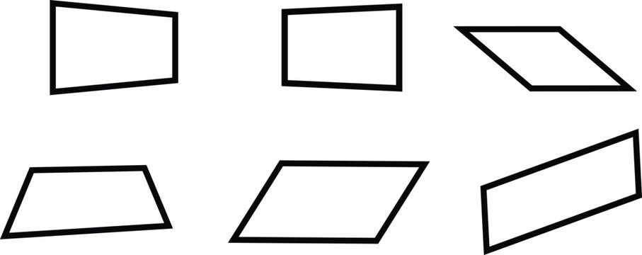 Geometric shapes including trapezoids and parallelograms arranged against a white background