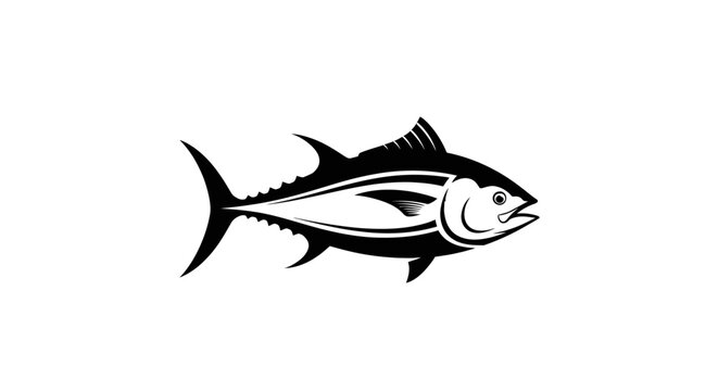 Tuna Fish Side View Illustration.