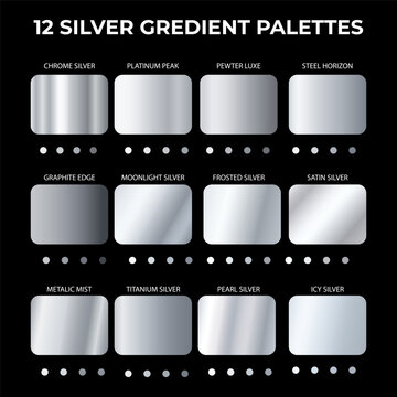 Elegant Silver Gradient Color Palette Set

Description:
A premium collection of elegant silver gradient palettes featuring smooth metallic transitions, chrome tones, soft grey shades, and luxurious re