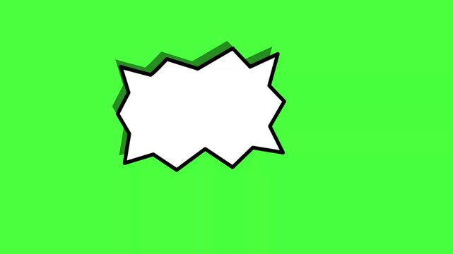 Animated Speech balloon  on green background. Animated Speech balloon Comics on green screen, Speech shape animation, text bubbles animated. Thought bubble icon motion animation.
