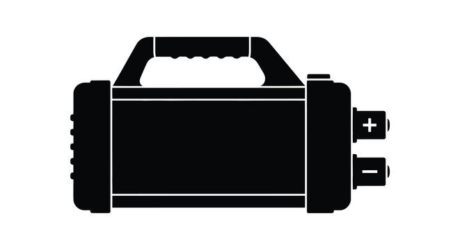 Portable jump starter silhouette battery booster power