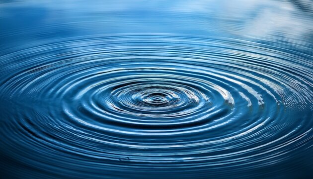 Close Up Of Water Surface With Ripple Effect And Concentric Waves Evoking A Calm And Tranquil Feeling