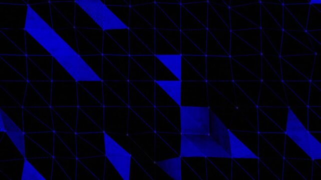 Abstract Blue Geometric Shapes Evolving Network Animation 4K Loopable Tech Background
