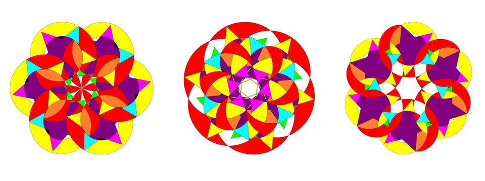 Set of yellow vector patterns