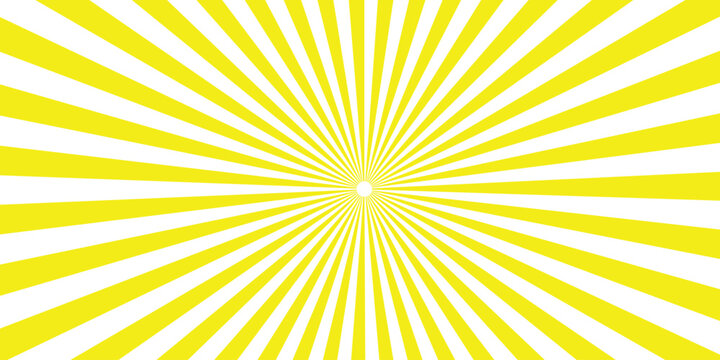 Bright yellow sunburst pattern against white background with central white circle representing energy or focus
