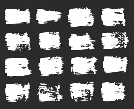Set aus breiten, handgezeichneten Pinselstrichen und texturierten Farbelementen
