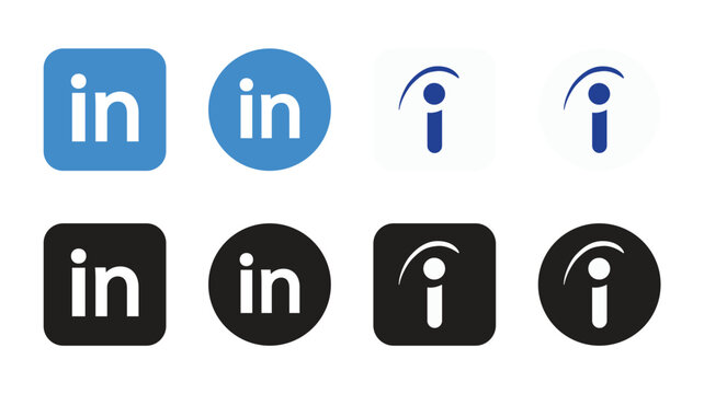 LinkedIn and Indeed Job Search Logo Variations on Transparent Background, Editorial Use Only