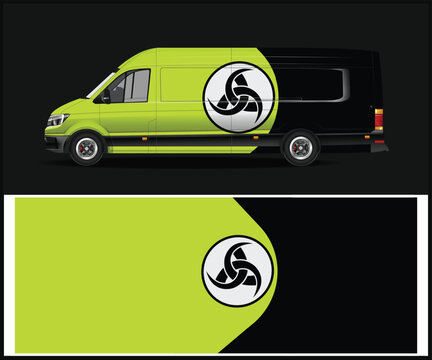 Sporty Van Wrap Design Featuring Bold Graphics