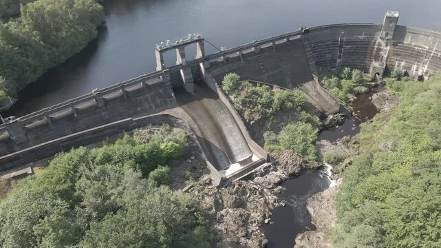Drone Aerial of Earlstoun Dam, Galloway Hydro Scheme