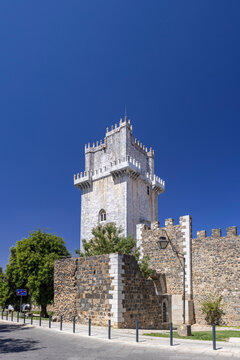 Beja Castle keep tower standing proudly in Beja, Portugal