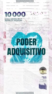 Poder Adquisitivo text &ndash; Peso Argentino currency &ndash; Digital Glitch Effect