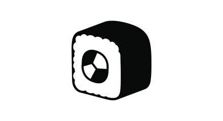 A single piece of maki sushi depicted as a black silhouette © njhasan