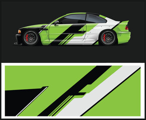 Fototapeta premium Modern Green Sports Car Wrap Design