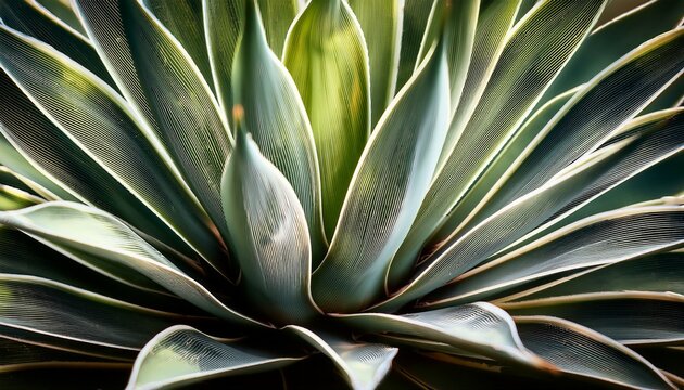 Close Up Of Agave Plant With Shadows