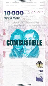 Combustible text &ndash; Peso Argentino currency &ndash; Digital Glitch Effect