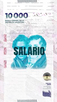 Salario text &ndash; Peso Argentino currency &ndash; Digital Glitch Effect