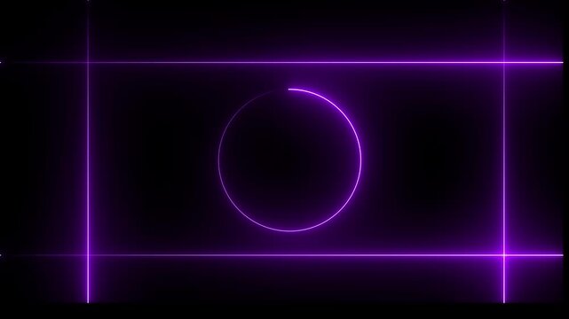 Cyan color glowing pink white color Lights motion loops circle rectangle motion draws and beautiful on black background linear lamp Beautiful abstract square light line moving fast Colors. 4k