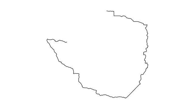 South Africa map outline, country border, vector illustration, geographic shape