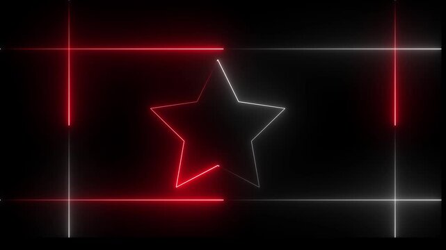 Cyan color NEON Lights motion loops star in rectangle motion draws and beautiful lights background linear lamp Beautiful abstract square light line moving fast Colors