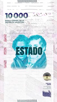 Estado text &ndash; Peso Argentino currency &ndash; Digital Glitch Effect