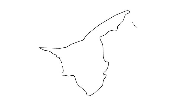 Cyprus map outline, country border, vector illustration, geographic shape, black line art