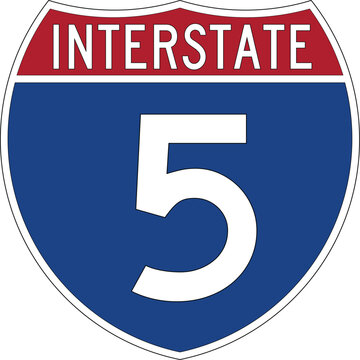 Interstate 5 I-5 Sign Icon Highway Vector Symbol