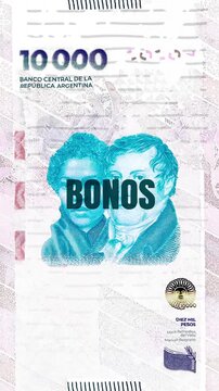 Bonos text &ndash; Peso Argentino currency &ndash; Digital Glitch Effect