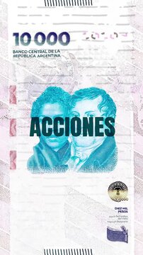 Acciones text &ndash; Argentina Peso currency &ndash; Digital Glitch Effect